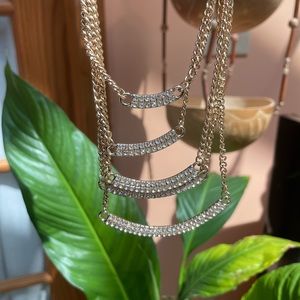 Five layer gold necklace